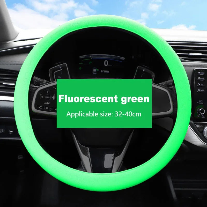 Non-Slip Silicone Steering Wheel Cover 38cm close-up view