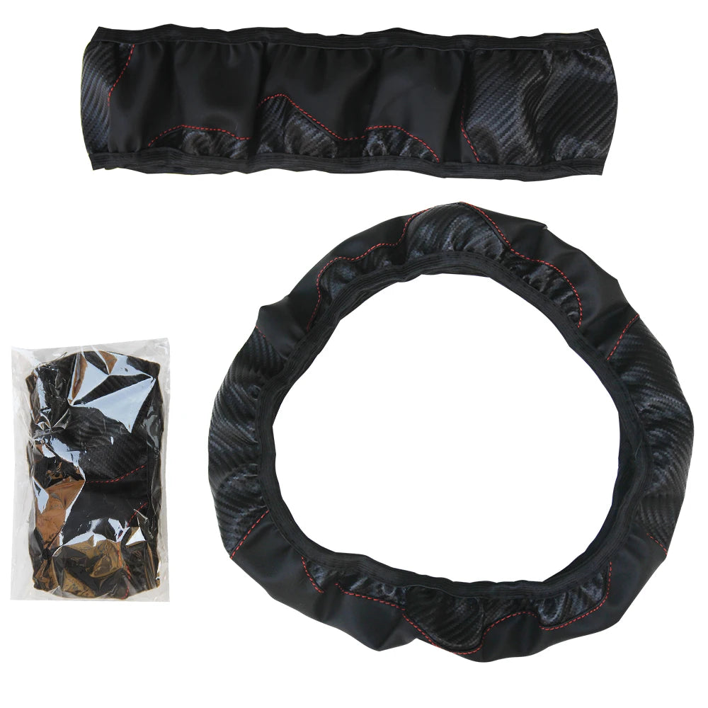 Car Steering Wheel Cover Breathable Anti Slip PU Leather Steering Covers Suitable 37- lifestyle view