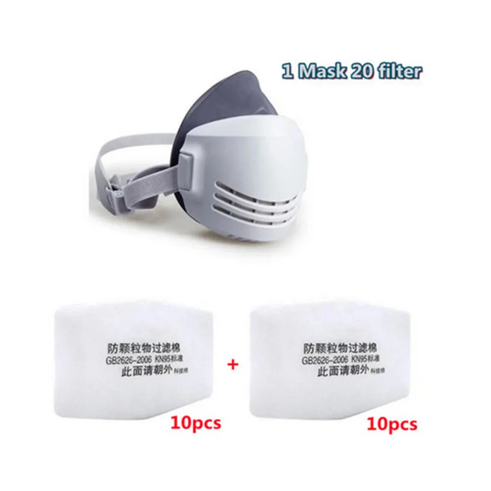 Reusable Washable Dust-proof Gas Mask Respirator Half Face Anti Haze Fog Safety Const lifestyle view