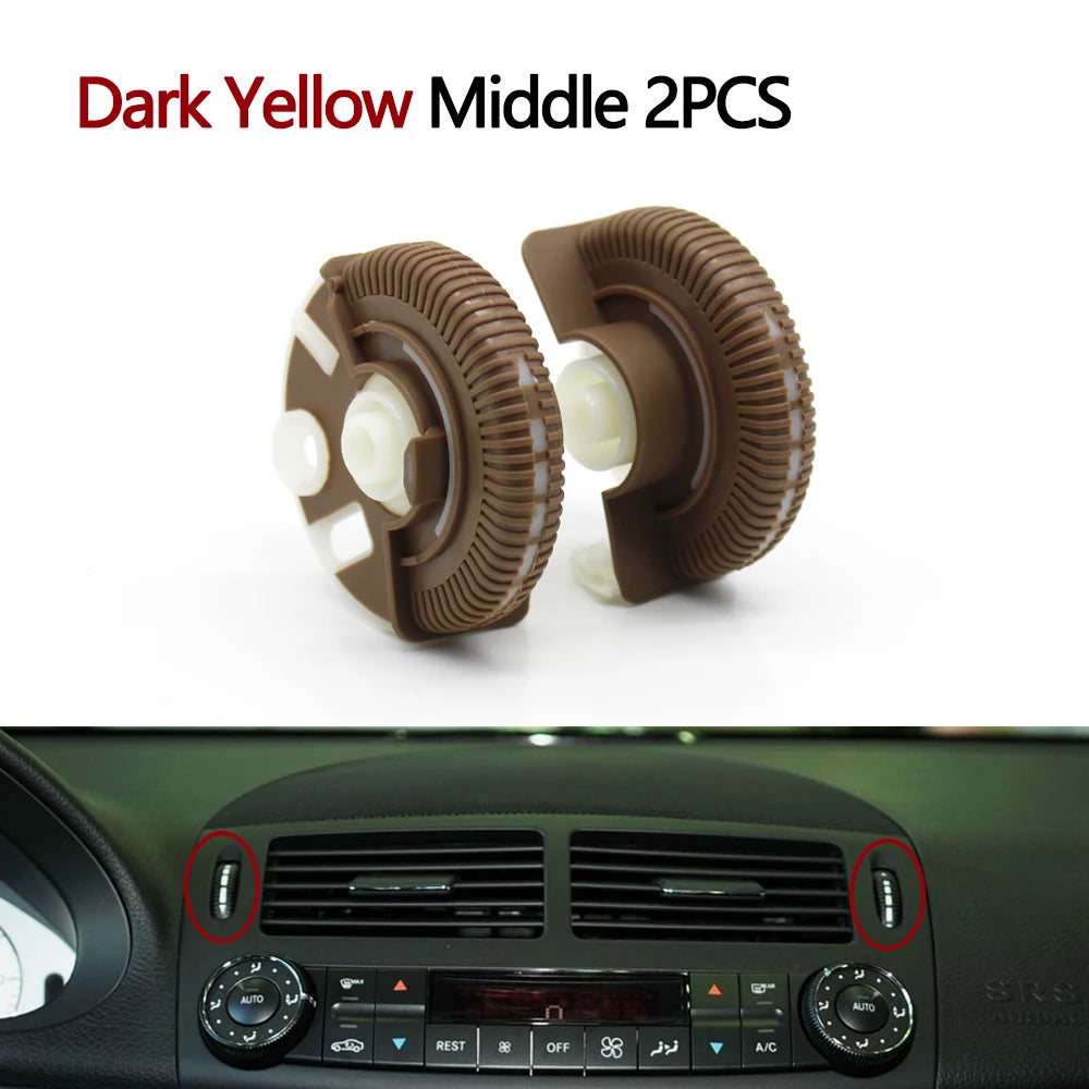 2PCS Set Car Front Rear Air Conditioning AC Vent Rolling Wheel For Mercedes BENZ E Class W211 E220 E280 E320 E350 E55