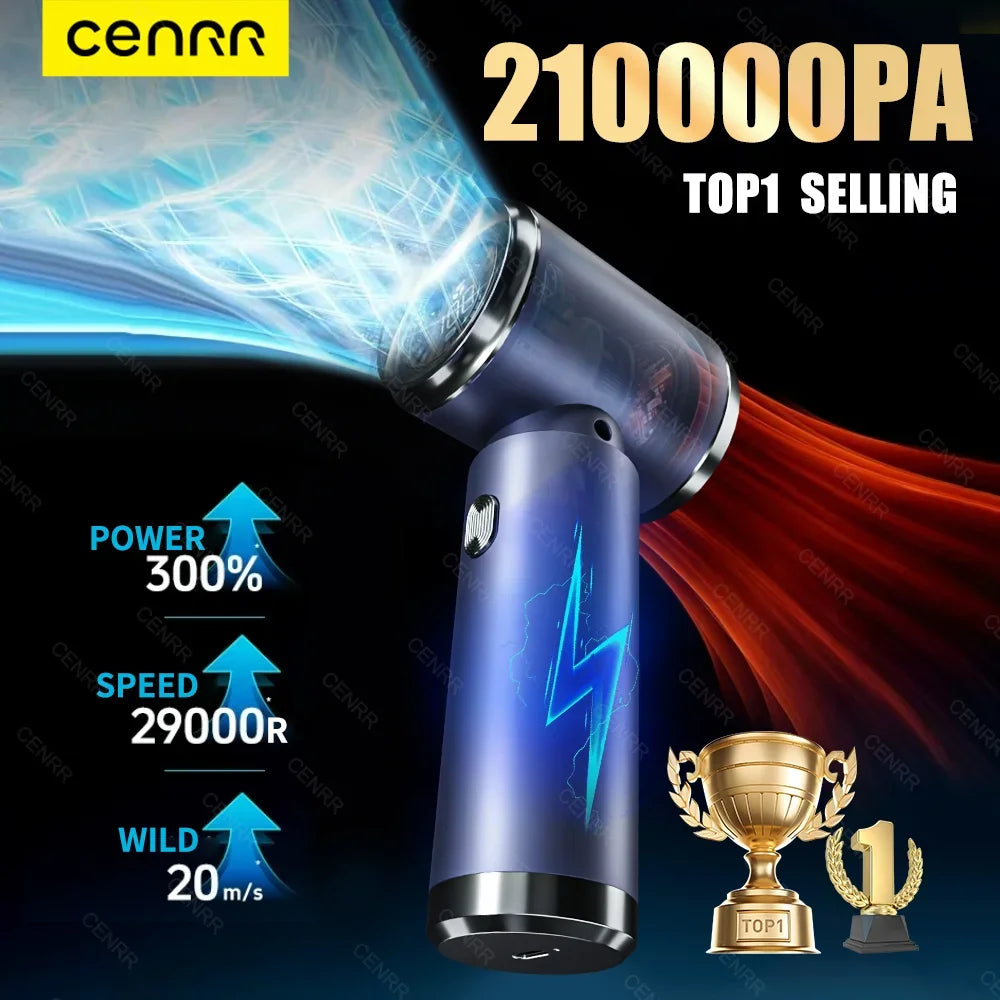 CENRR 210000PA Mini Car Vacuum Cleaner | Wireless Handheld Blower for Car & Home