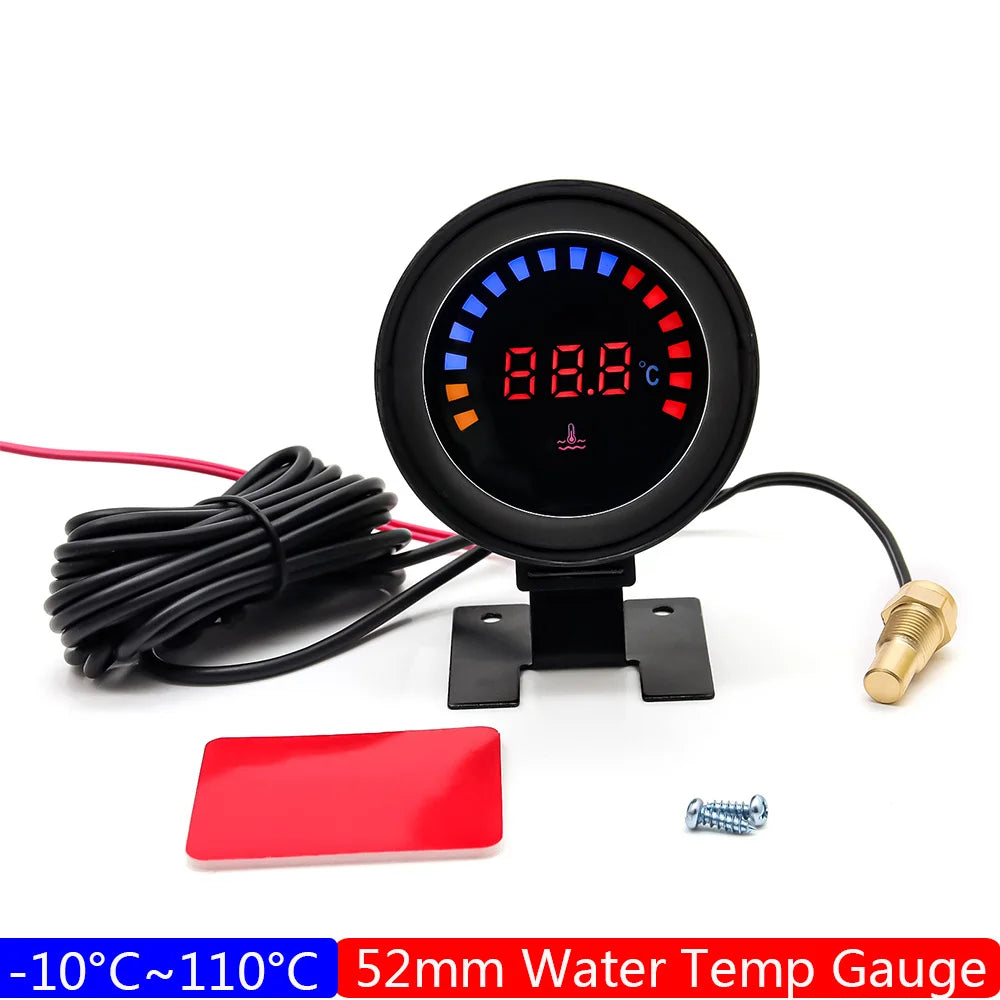 52mm Water Temperature Gauge with Sensor | Digital LCD Water Temp Meter for 12V 24V C lifestyle view