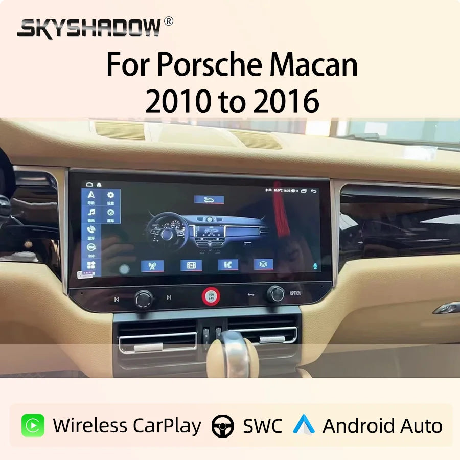 Car Radio for Porsche Macan 2010-2016 | Wireless CarPlay Android Auto 12.3" IPS 4G LTE GPS
