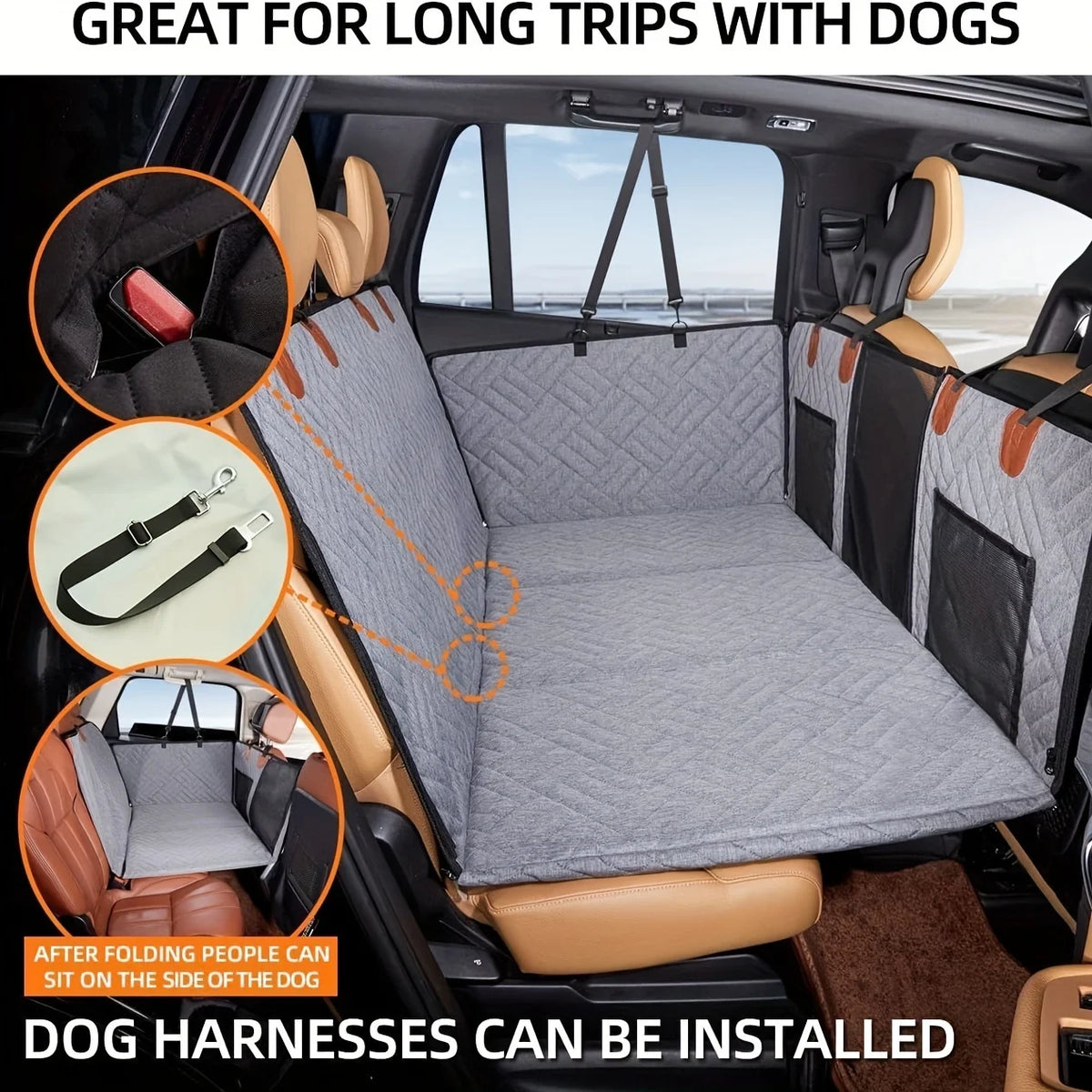 Dog Seat Cover Car Seat Cover For Pets,Waterproof Pet Seat Cover Hammock Scratch Proo lifestyle view