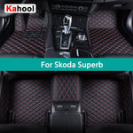 KAHOOL Custom Car Floor Mats For Skoda Superb Auto Carpets Foot Coche Accessorie