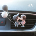 Lovely Couple Car Air Vent Freshener Essential Oil Perfume Clip Scent Aromas Diffuser Decor Fragrance Auto Interior Accessories