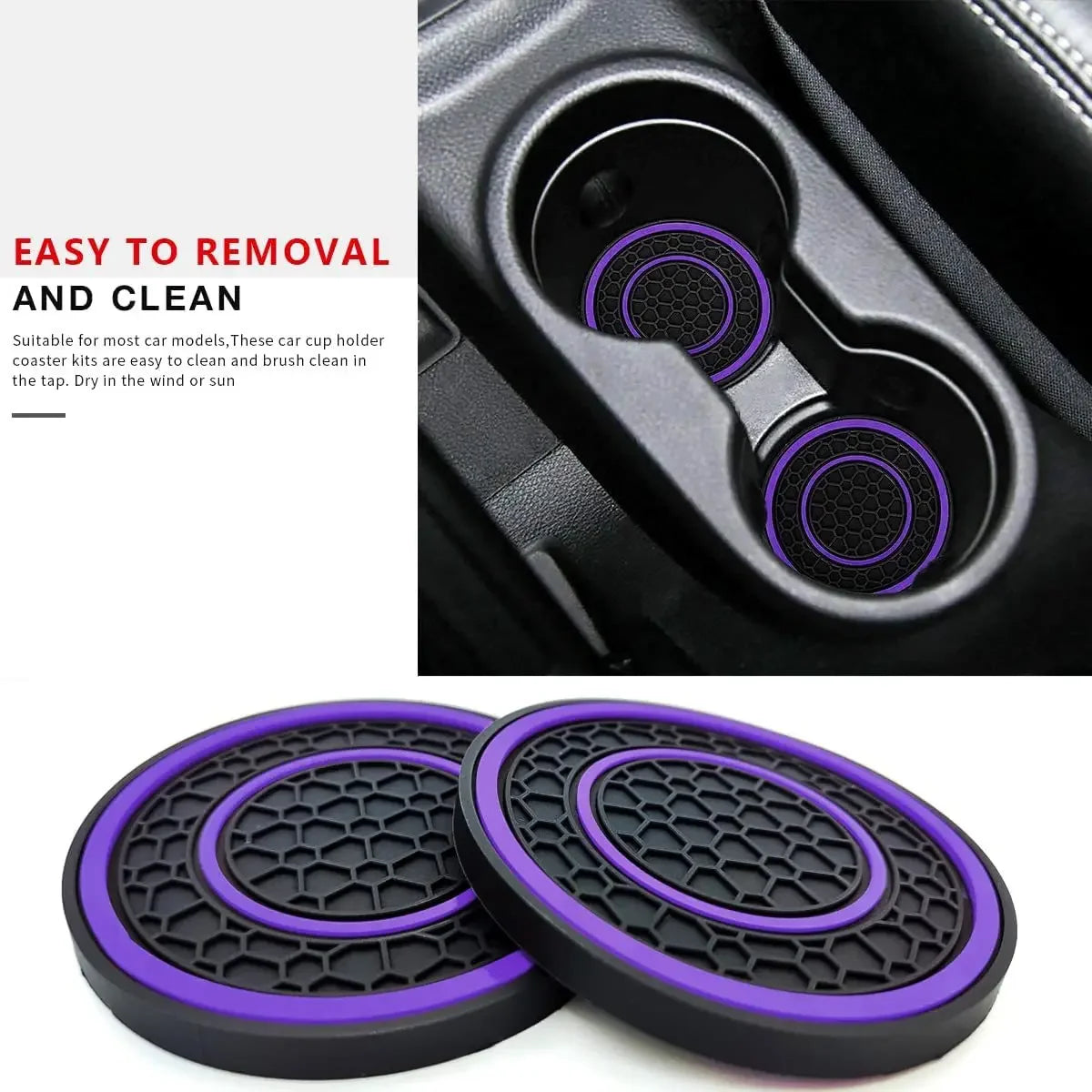 Anti Slip Car Cup Holder Coaster 2-Piece