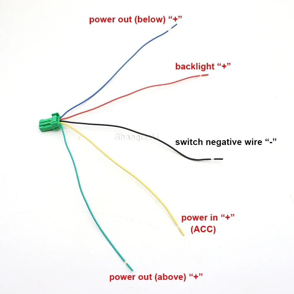 Car LED Light Double Key Seat Heated Button Heating Switch with Connecting Wire for additional angle
