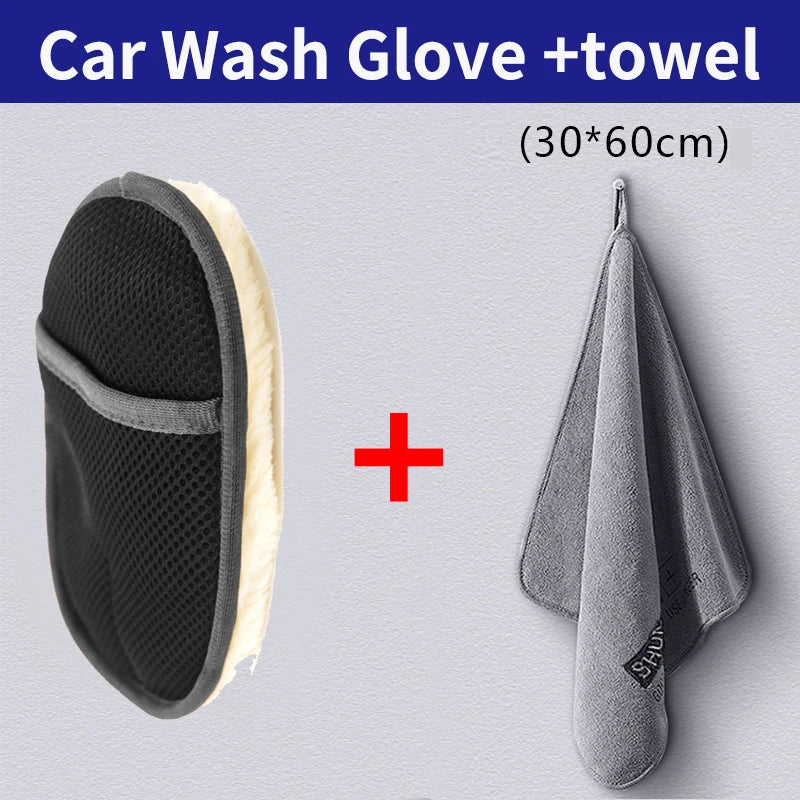 Car Styling Wool Soft Car Washing Gloves Cleaning Brush Motorcycle Washer Care Produc lifestyle view