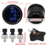 LED Triple Display Air Pressure Gauge | Digital Air Suspension Gauge 0-220PSI with 1/ alternate view