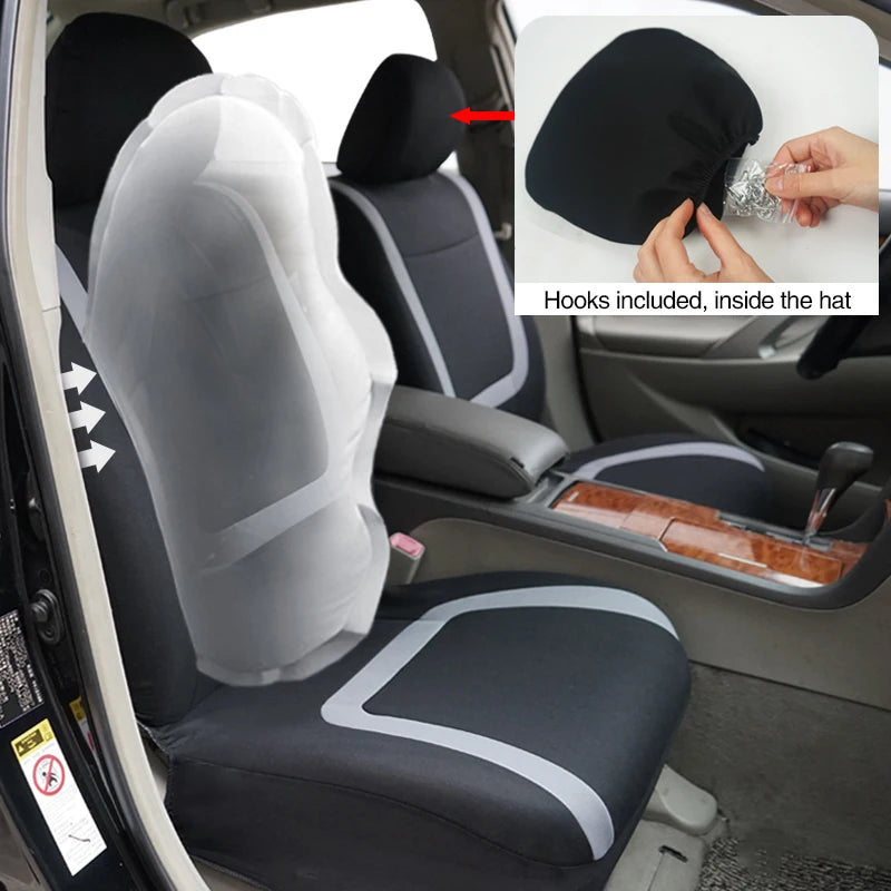 Full Set Car Seat Cover Fabric Universal Polyester Breathable Washable Suitable For Ca close-up view