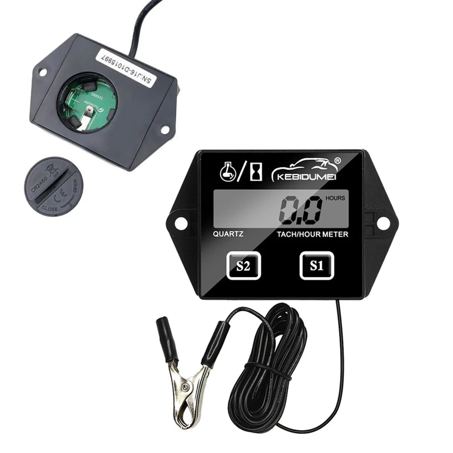 Digital Engine Tach Hour Meter Tachometer Gauge Inductive Display | For Motorcycle Marin detail view