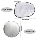 Steering Wheel Sun Shade Foldable Anti-UV Cover Silver close-up view