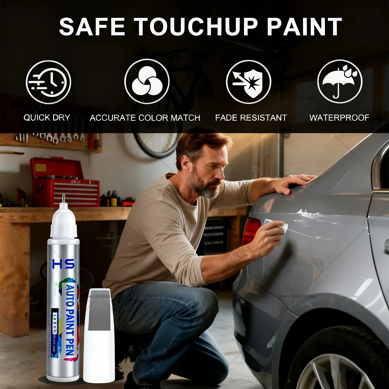 Car Paint Repair Pen Touch Up Scratch Remover DIY Auto Accessories White LY9H Blue Br alternate view