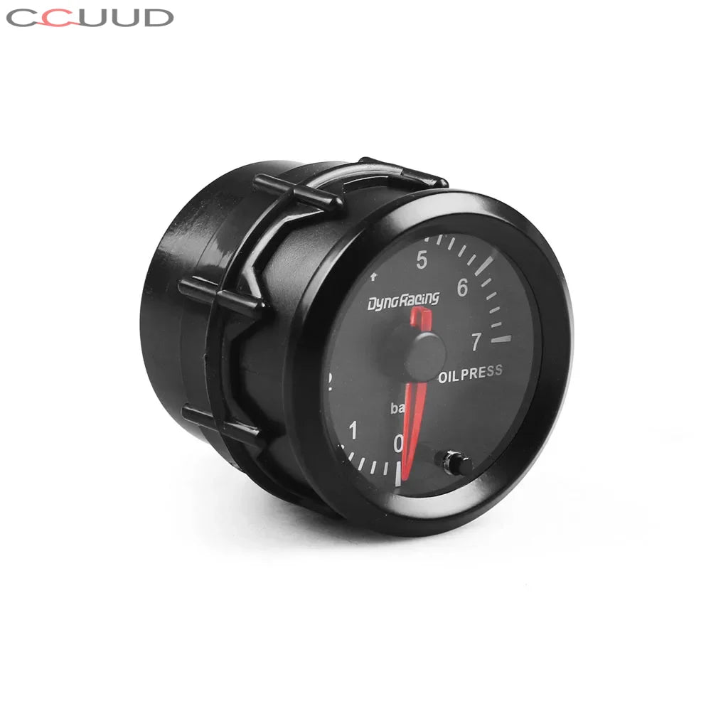 Dynoracing 2 Inch 52mm 7 Color Oil Pressure Gauge | 0-7 BAR with Sensor and Stepper additional angle