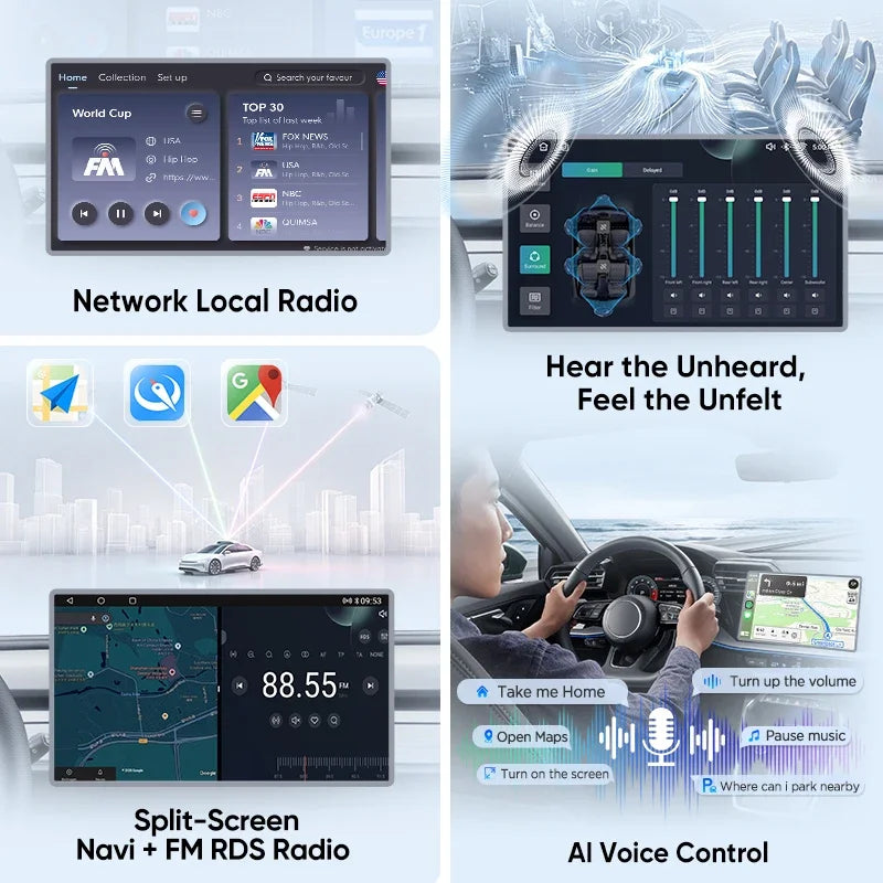 Junsun Android 15 Car Multimedia Player Touch Screen Head Unit Stereo Radio For Jeep D close-up view