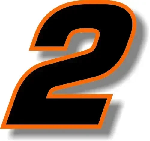 Car Sticker Exterior Accessories Car Custom Race Number Square Font Black with Orange Border Sticker Graphic
