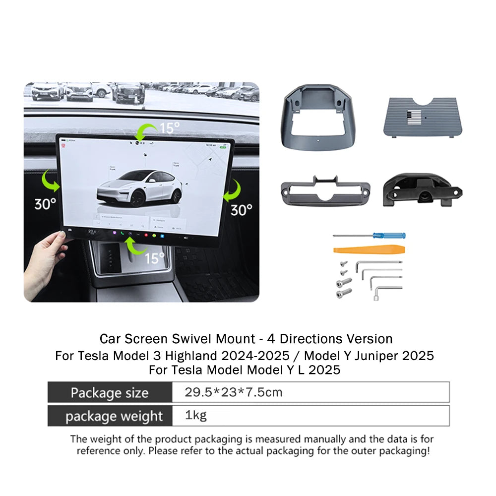 Heenvn Screen Swivel Mount for Tesla Model Y Juniper Model 3 Highland Car ABS Screen alternate view