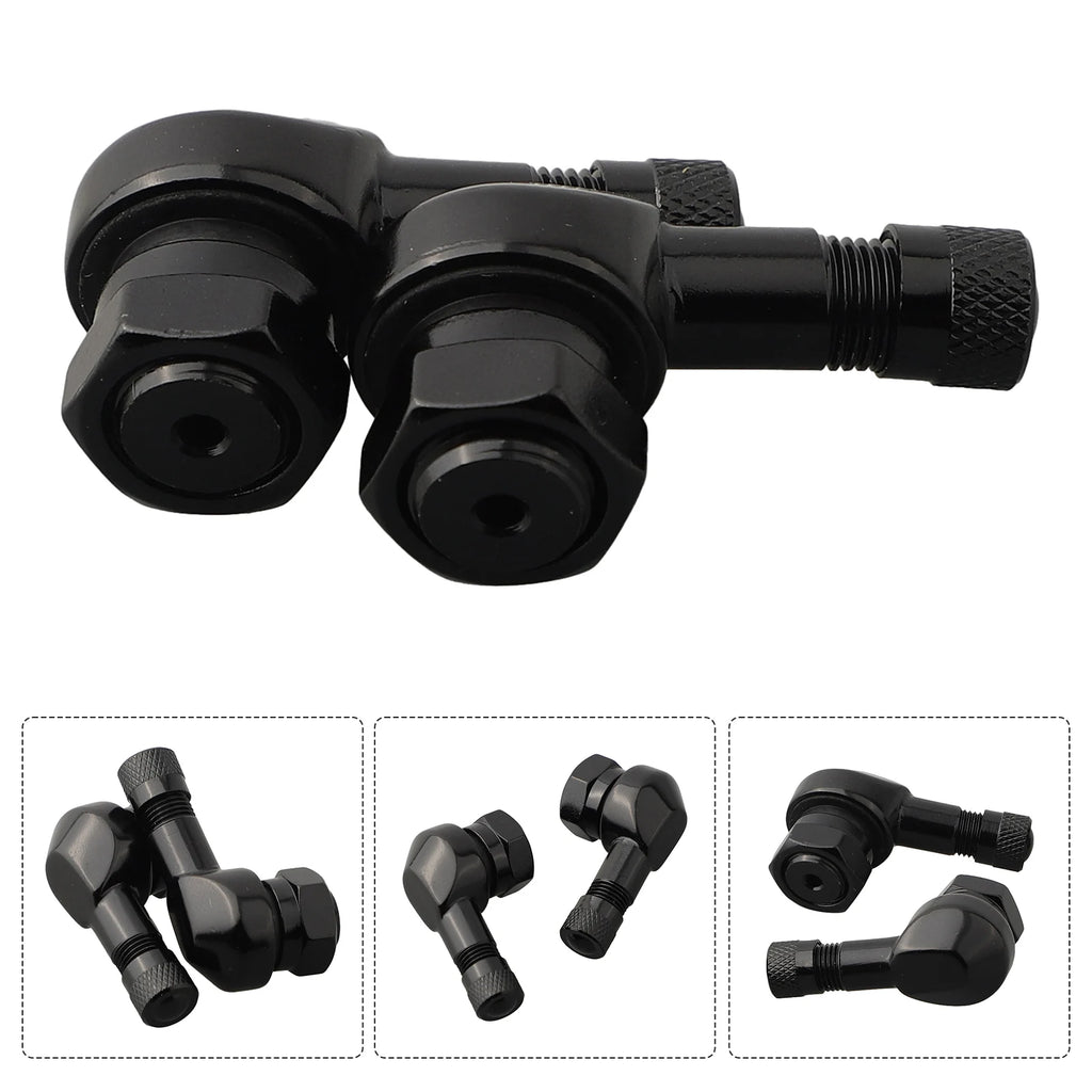 2PCS CNC Motorcycle 90 Degree Angle Valve Stems | Aluminum Tubeless Tire Pressure Che alternate view