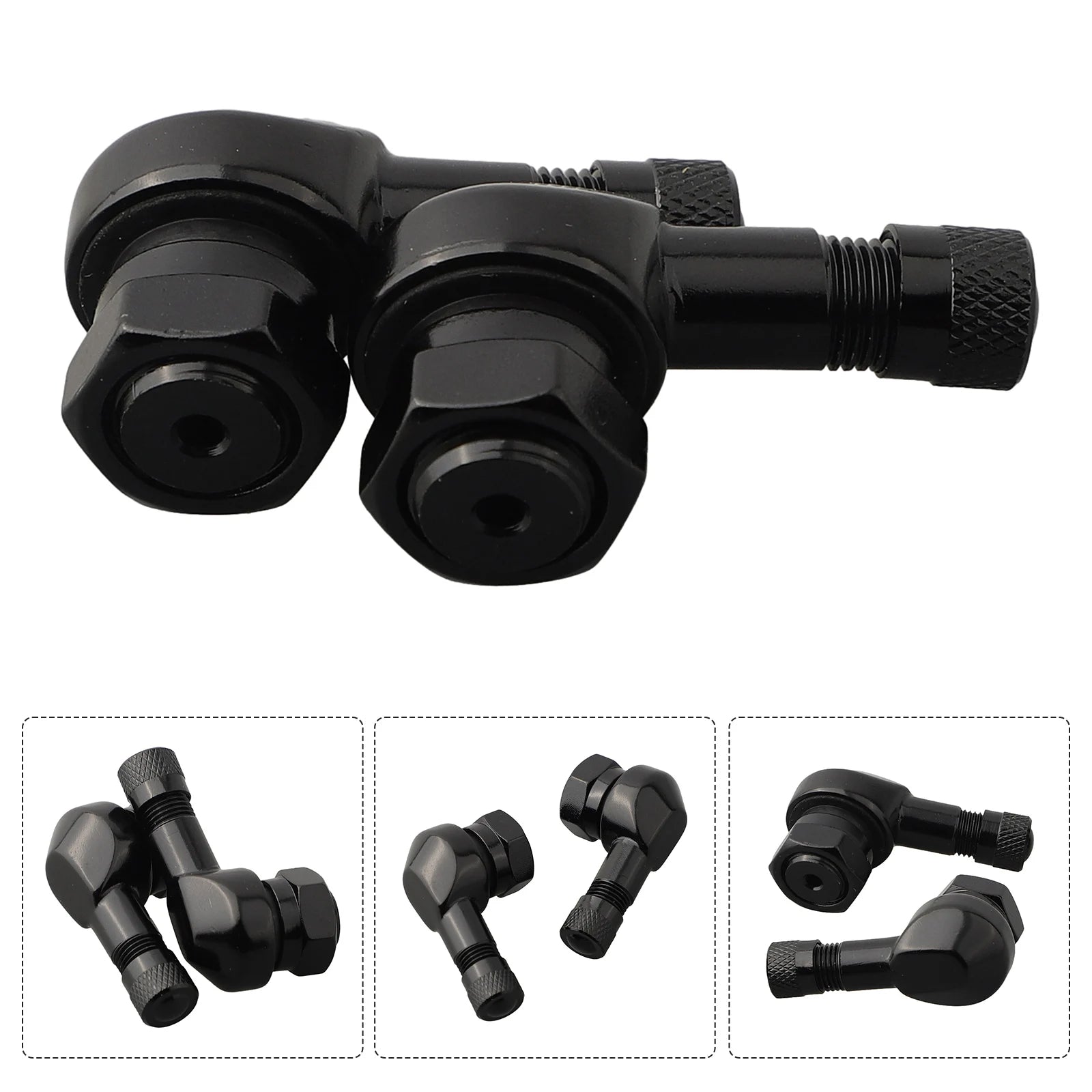 2PCS CNC Motorcycle 90 Degree Angle Valve Stems | Aluminum Tubeless Tire Pressure Che alternate view