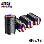 American Flag Tire Valve Caps | Aluminum Dustproof Stem Caps for Cars Trucks Motorcycl close-up view