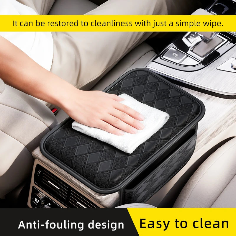 Car Arm Rest Pad Center Console Auto Armrest Box Protection Cover Elbow Rest Cushion with Side Storage Pocket