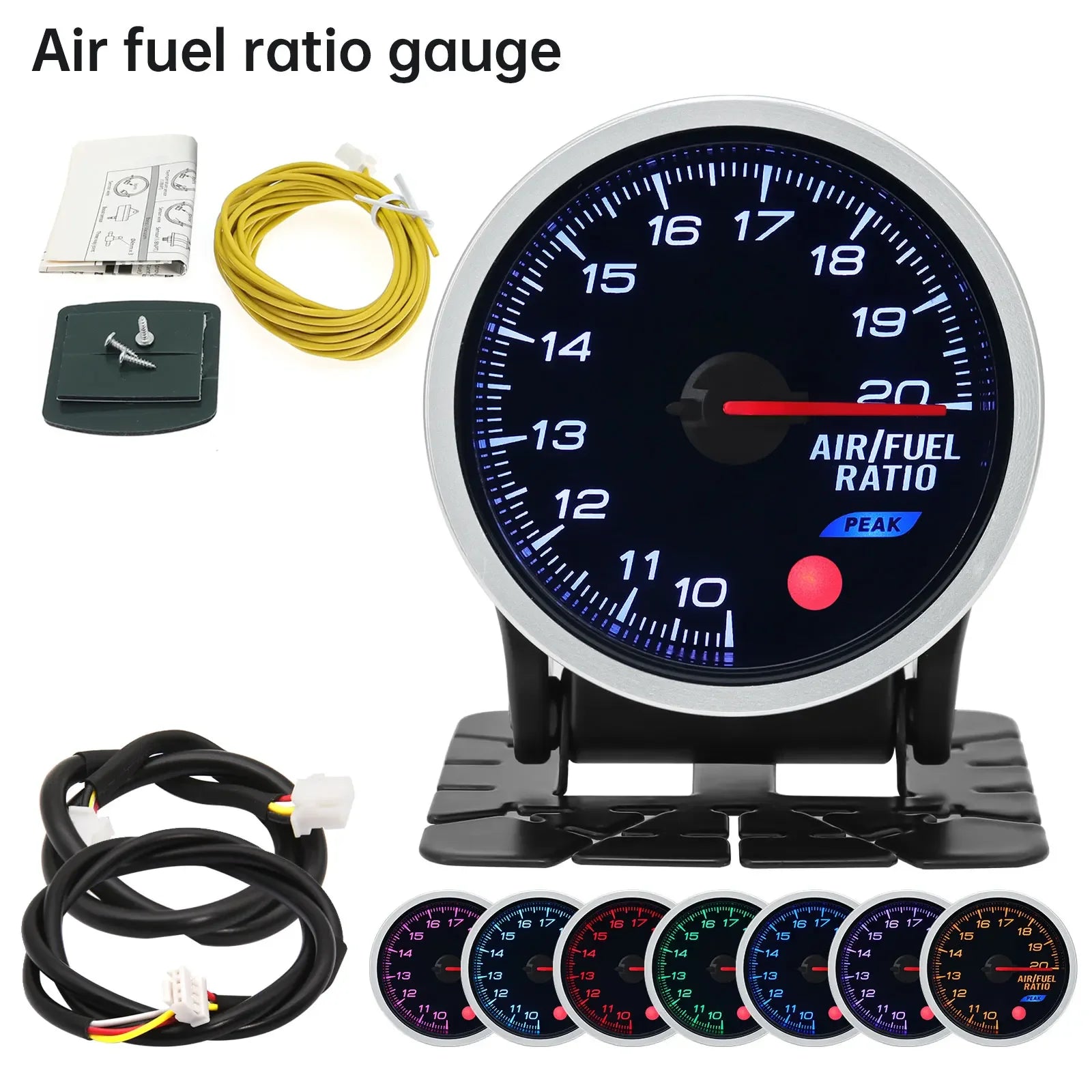 12V 52mm 8 Color Racing Car Voltmeter Oil Pressure Water Oil Temp EGT Exhaust Temp Turbo Boost Fuel Press Tachometer Gauge Meter