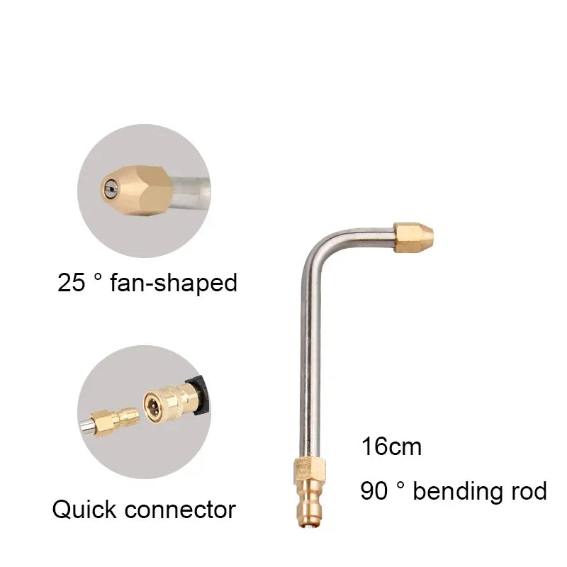 25° & 90° Angle High Pressure Water Gun Nozzle | V-Shape Spray Tool for Car Washing close-up view