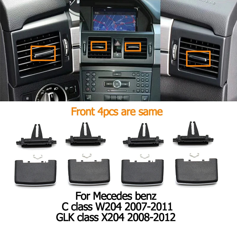 Car Front Air Conditioner Vent A/C Vent Grille Outlet Tab Slider Clip For Mercedes Benz C GLK W204 C180 C200 C260 GLK300 GLK260