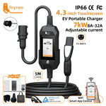 feyree 4.3 Inch Touch Screen Portable EV Charger | 7kW 32A Smart WiFi for Tesla alternate view