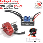 Full Metal Gearbox 2322 2600KV Brushless Motor AM32 45A ESC Adjuster 21g Servo for 1/12 RC Car Crawler MN82 MN78 MN168 MN99 MN98