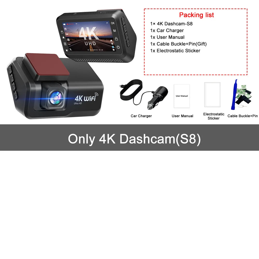 4K UHD Dash Cam with WiFi | Front & Rear Dual Lens, Night Vision, 24H Parking Monitor lifestyle view