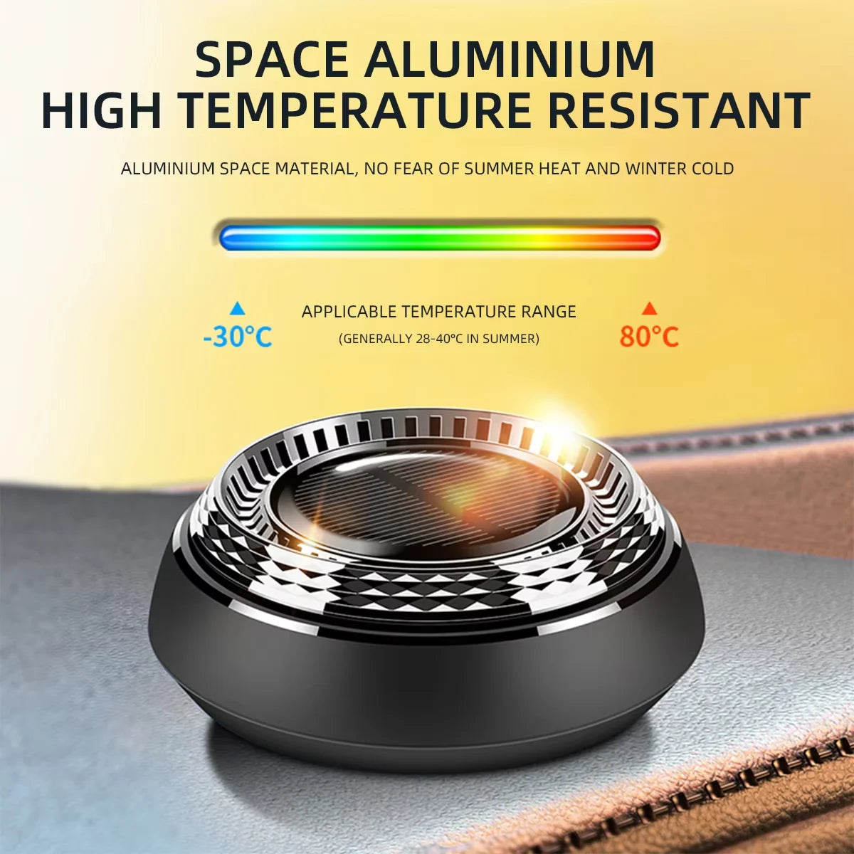 1pcs Solar Powered Car Interior Air Freshener Center Console Decoration Rotatable Aromatherapy Cologne Ocean Perfume