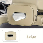 Leather Car Tissue Box Holder for Sun Visor, Headrest and Armrest