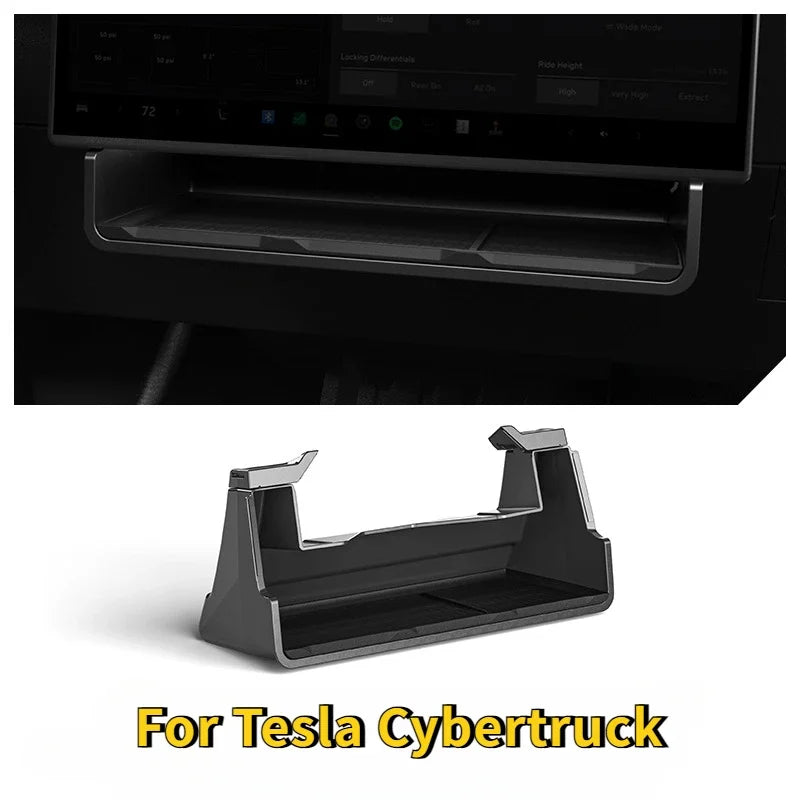 Under Screen Storage Box for Tesla Cybertruck 2024-2025 Central Control Hidden Storage H detail view