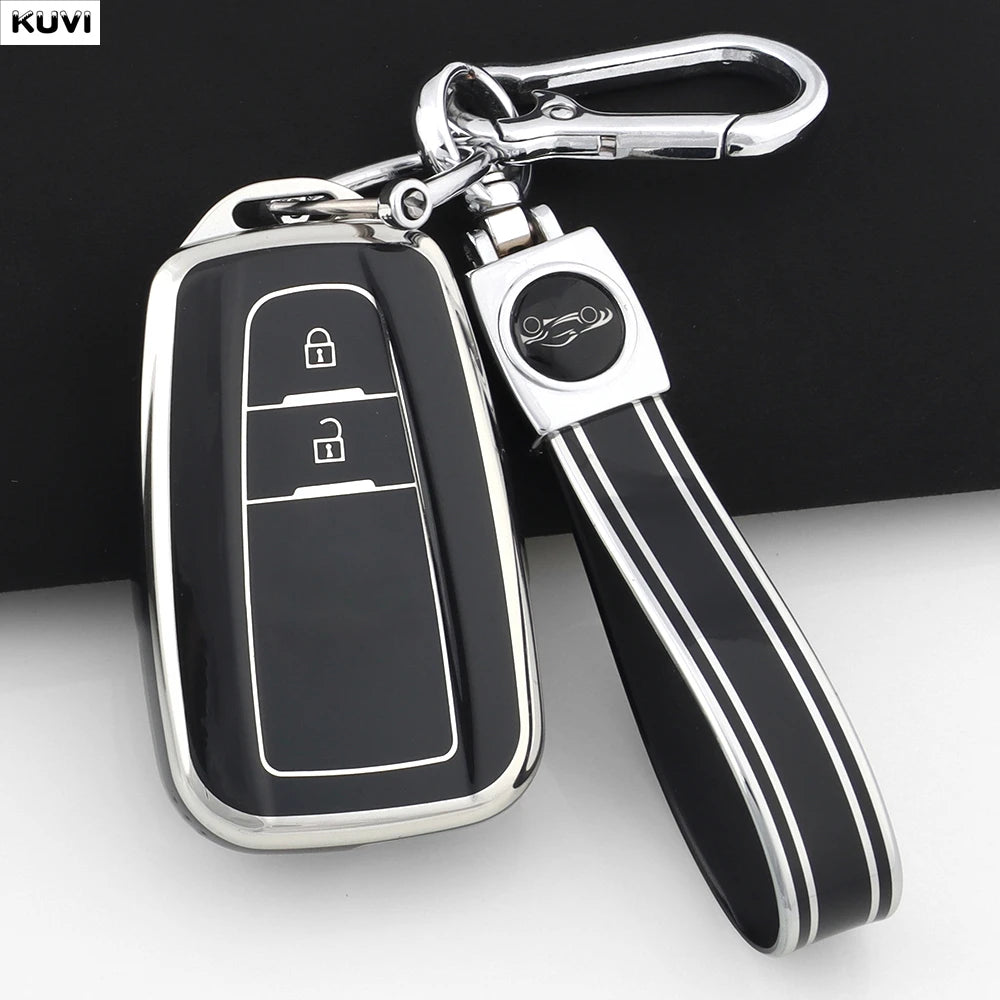 TPU Car Remote Key Case Cover Shell Fob Keychain For Toyota Prius Camry Corolla CHR C-HR detail view