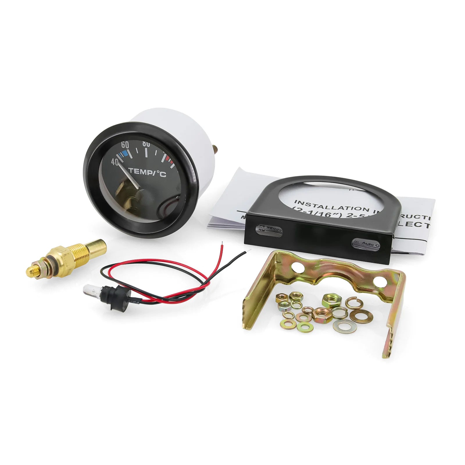 2" 52mm Water Temp Gauge 40-120 Celsius | 12V Car Temperature Meter with Sensor alternate view