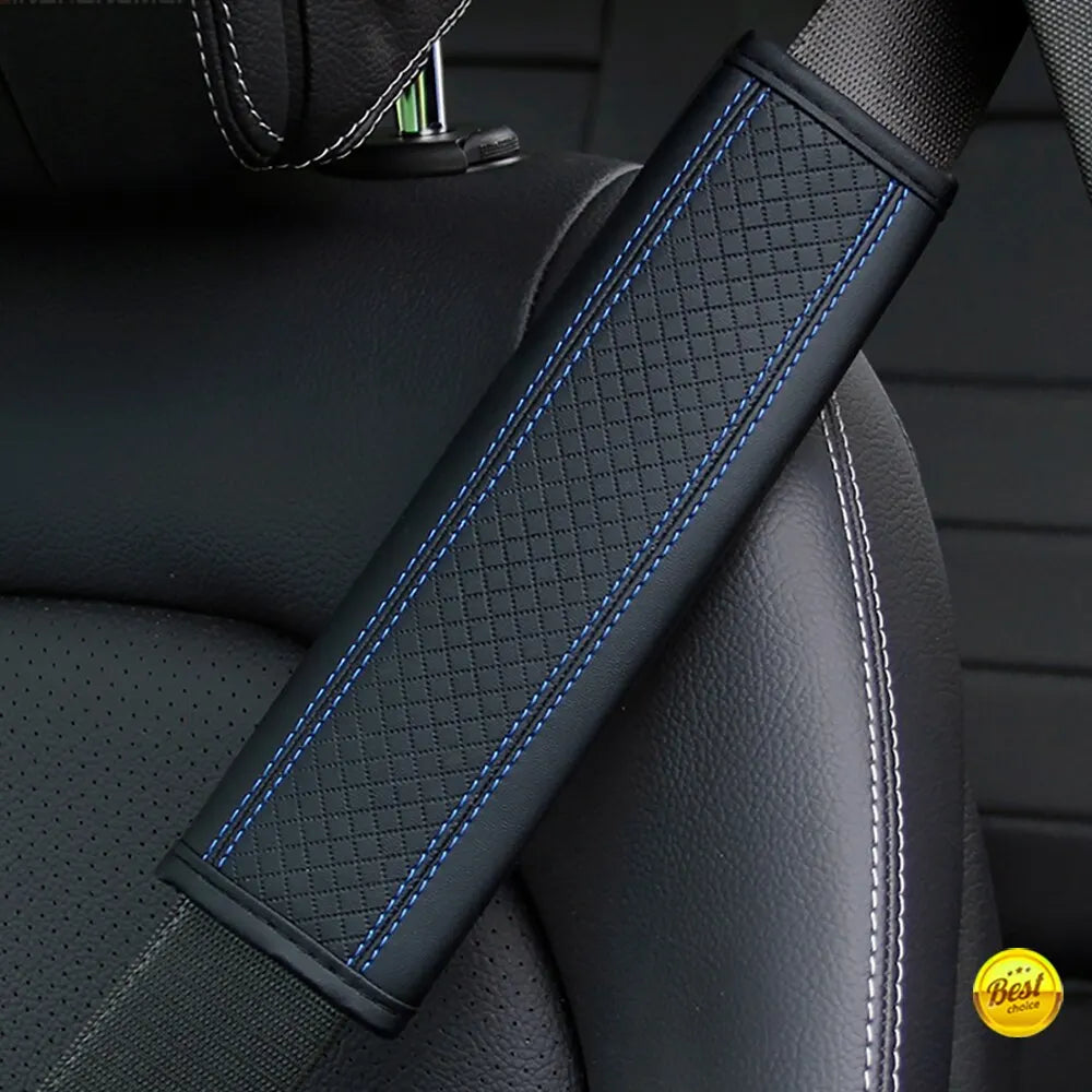 PU Leather Embossed Car Seat Belt Shoulder Cover detail view