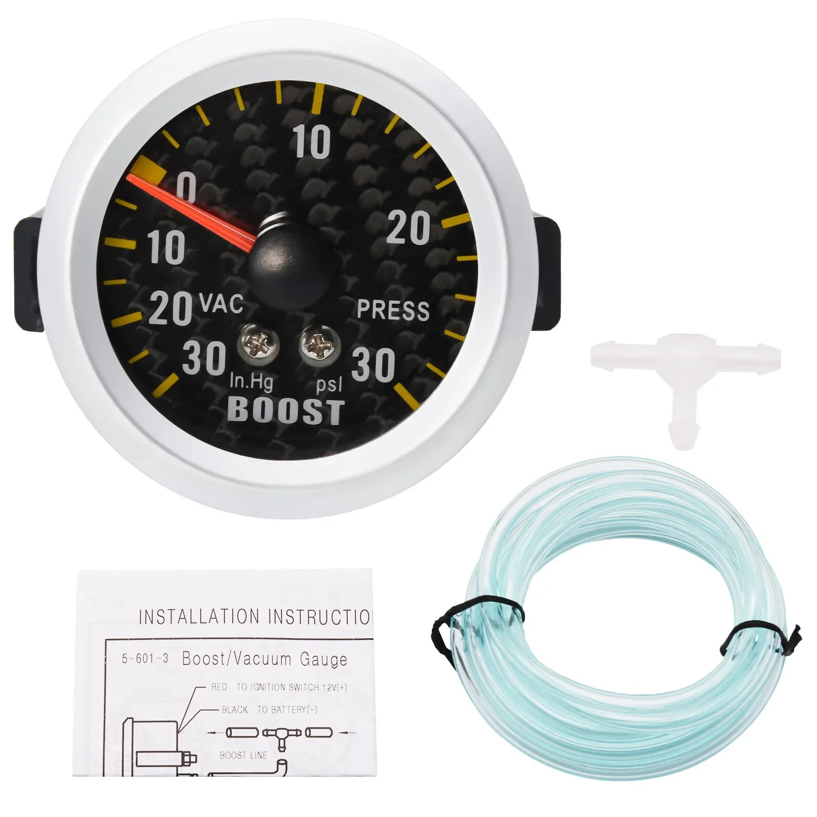 -30~30 PSI Auto Car Turbo Boost Gauge with Sensor and Pod Holder | 52mm Gauge for Gas lifestyle view