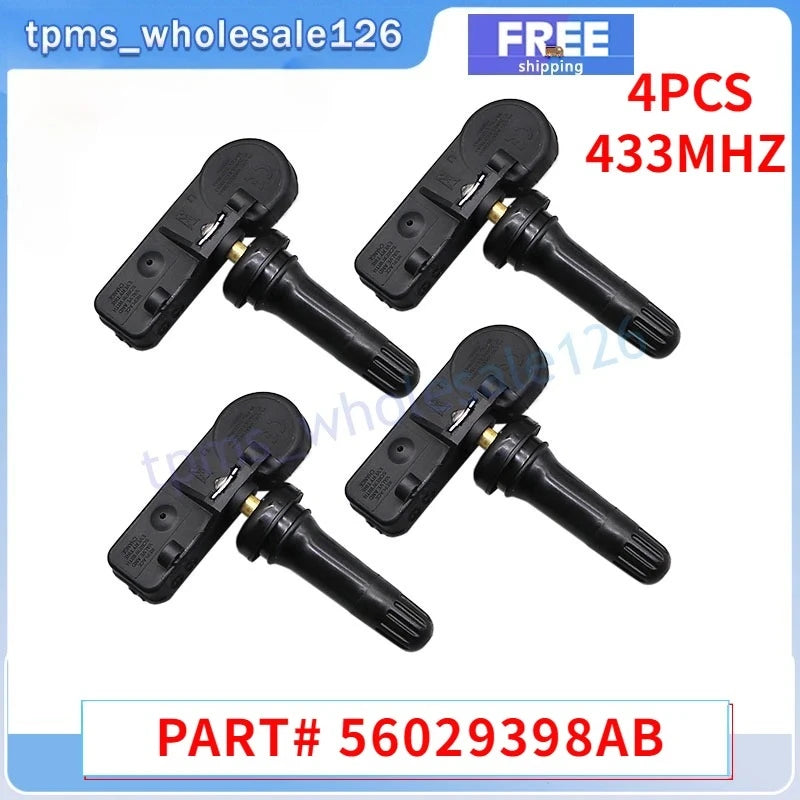 TPMS Tire Pressure Monitor Sensor 433MHz 4PCS | For Fiat Freemont 500L 56029398AB additional angle