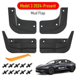 Tesla Model 3 & Model Y Mud Flaps (2025-2026) | All-Weather Tire Splash Guards, Paint Pr detail view