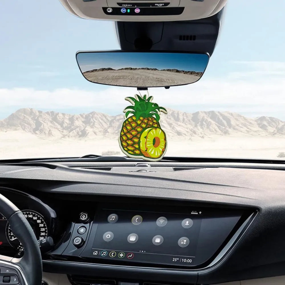 Fruit Car Air Freshener | Natural Aromatherapy Tea Paper Hanging Perfume close-up view
