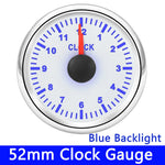 52mm Waterproof Clock Gauge 0-12 Hours | Red Blue White Backlight Hourmeter for Car Tr close-up view