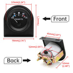 2" 52mm Car Water Temp Gauge 40-120°C | White LED Pointer Temperature Meter 12V additional angle