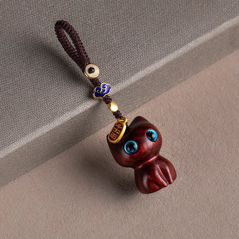 Cat Car Keychain, Cute Phone Chain Pendant, Black/Purple alternate view