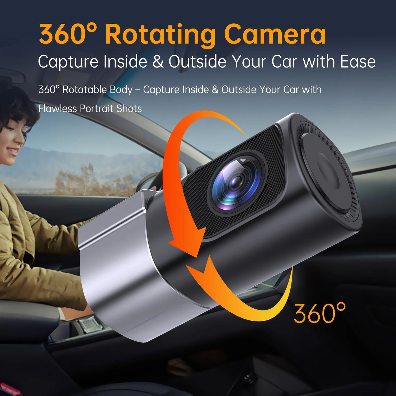 New 1080P Dash Camera Vehicle Recorder WiFi DashCam Smart Car Video Recorder APP Control Night Vision 360° Rotation For All Cars