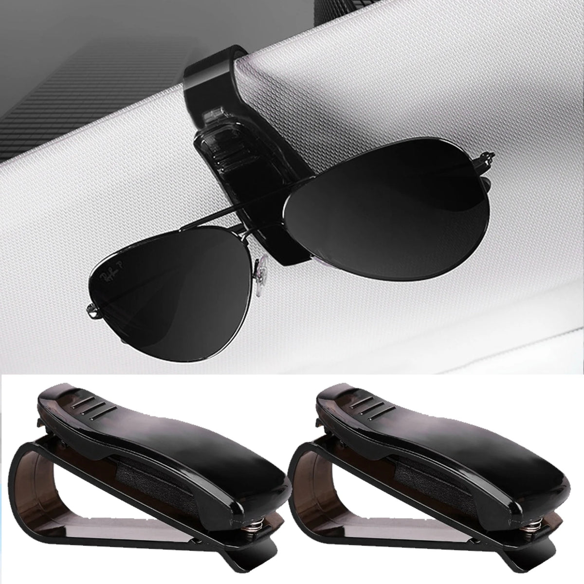 Sunglasses Holder Is Suitable for Car Sun shades Magnetic Leather Sunglasses Clip and alternate view