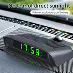 Car Clock Solar Charging Stick-On Digital Watch | 24-Hour 3-Level Brightness Auto Adjustment for Car