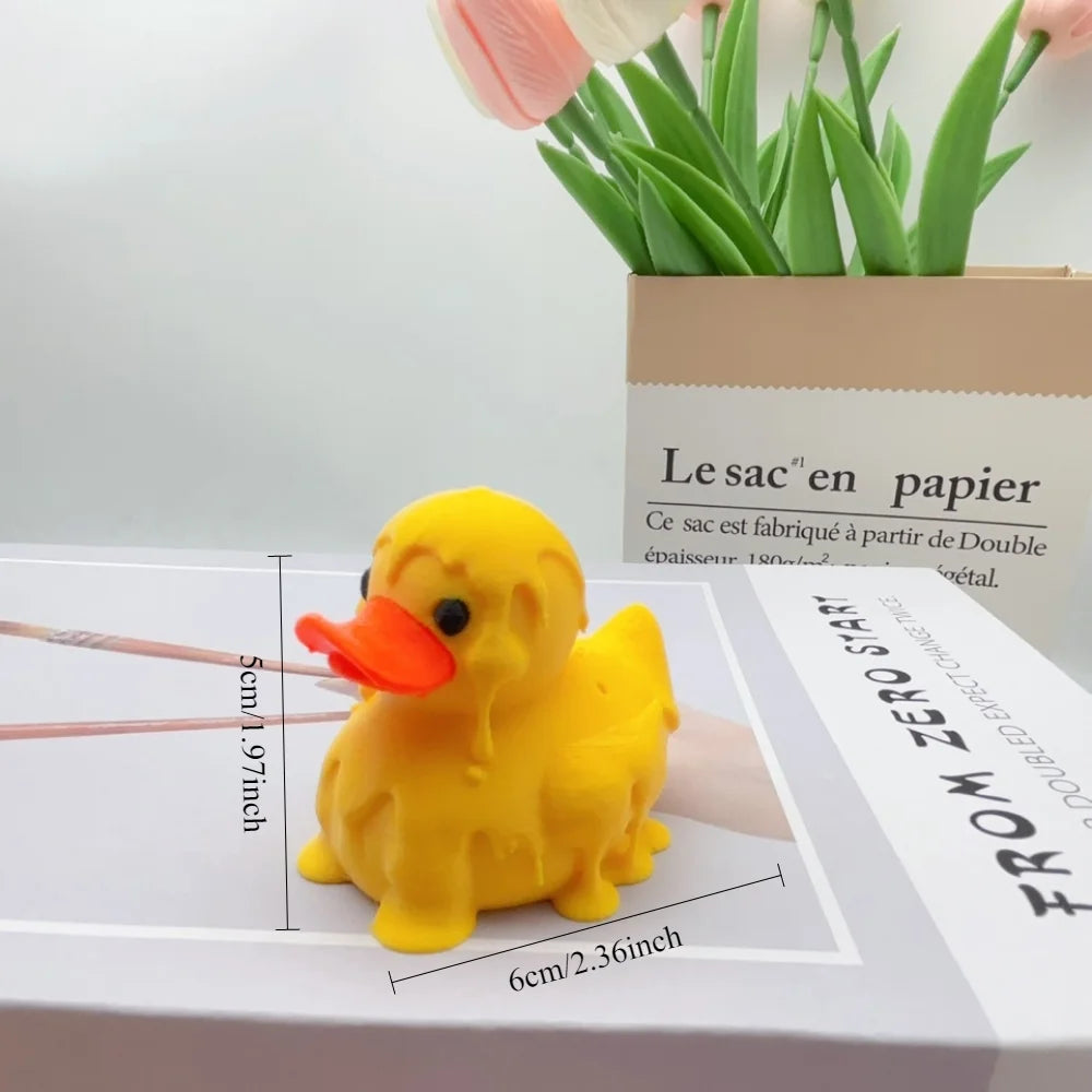 3D Printing Fun Melted Duck Ornaments, Humorous Small Items, Used for Home Decoration lifestyle view