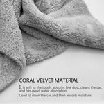 Coral Fleece Microfiber Towel Super Absorbent Car Cleaning Detailing Rag Cloth Auto Ca close-up view